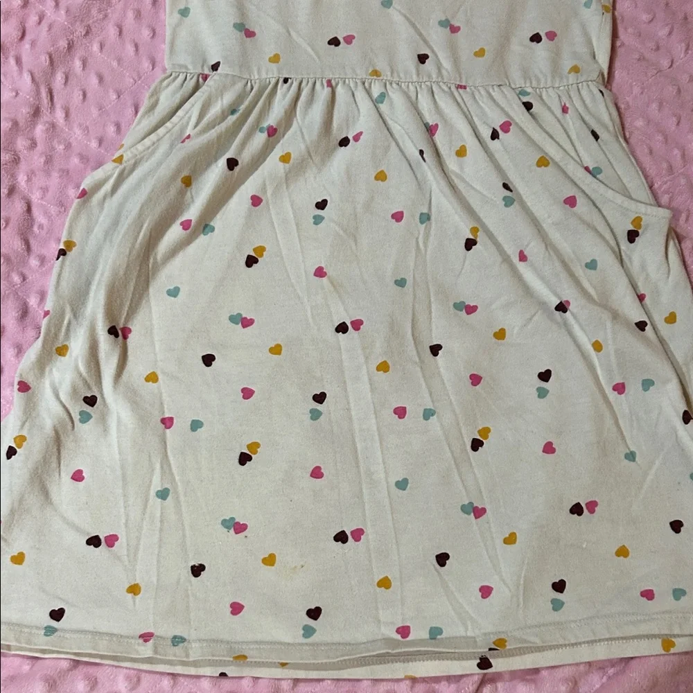 Cat & Jack Cream Dress with Multicolor Hearts
